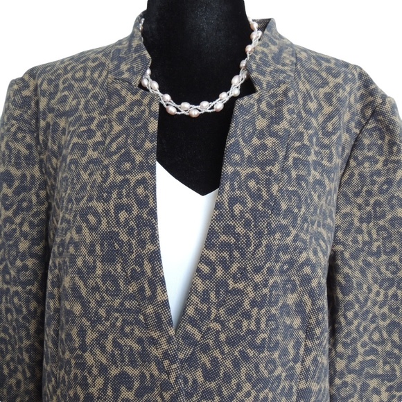 NWOT Golden Khaki Leopard Print Blazer S - Picture 3 of 7